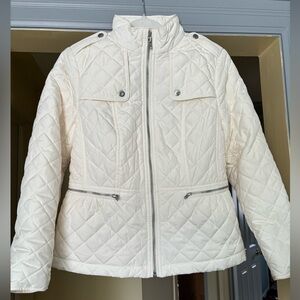 Talbots 🍂cream quilted jacket size medium petites